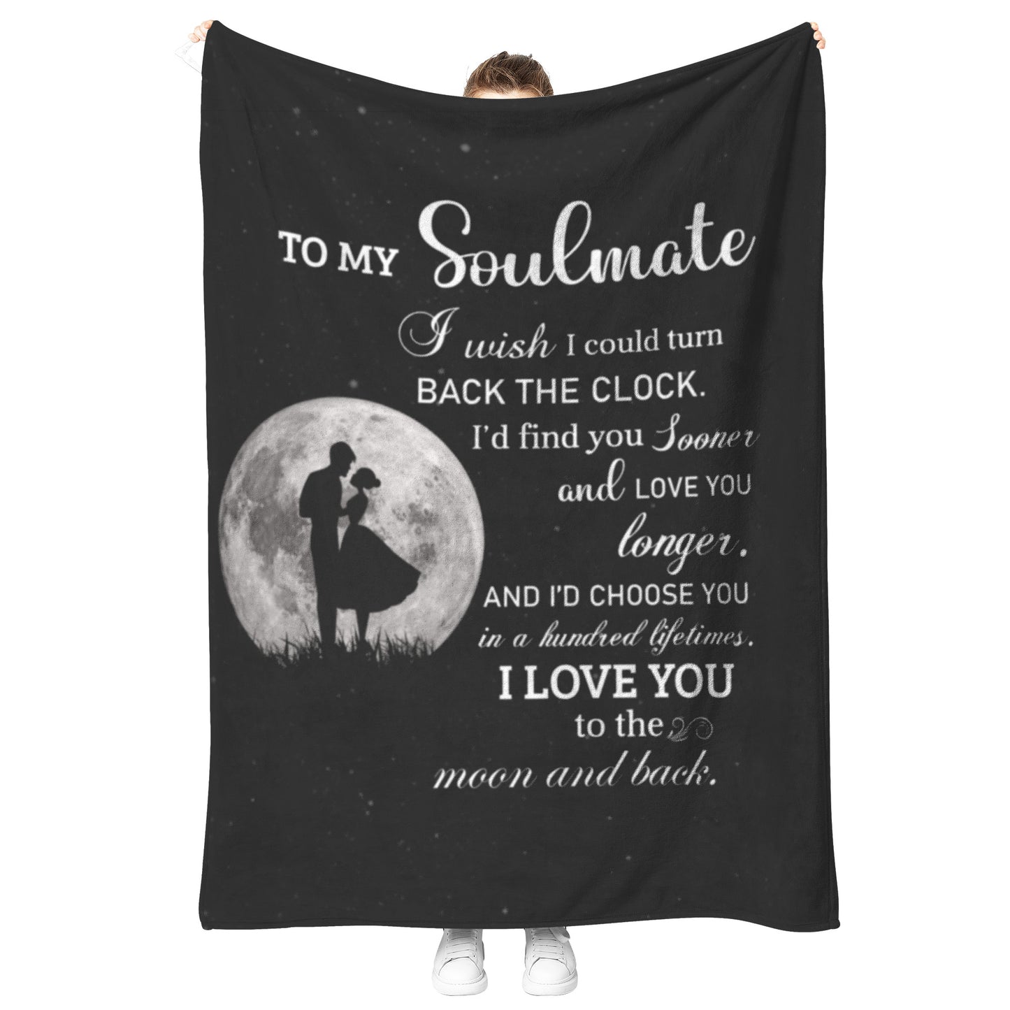 To My Soulmate  | Moon & Back | Fleece Blanket | TL