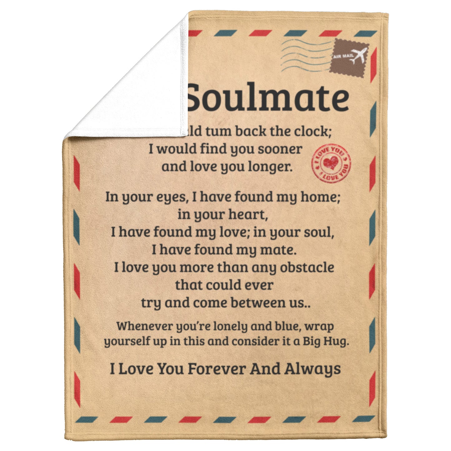 To My Soulmate  | The Clock | Fleece Blanket | TL