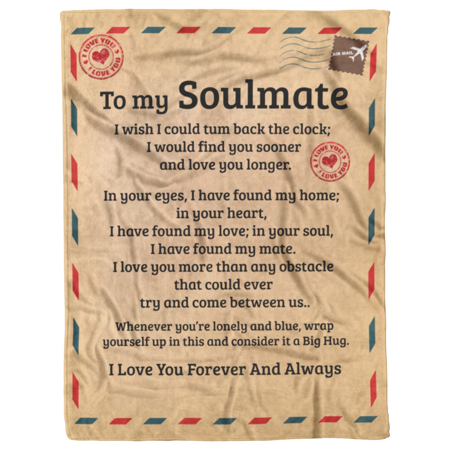 To My Soulmate  | The Clock | Fleece Blanket | TL