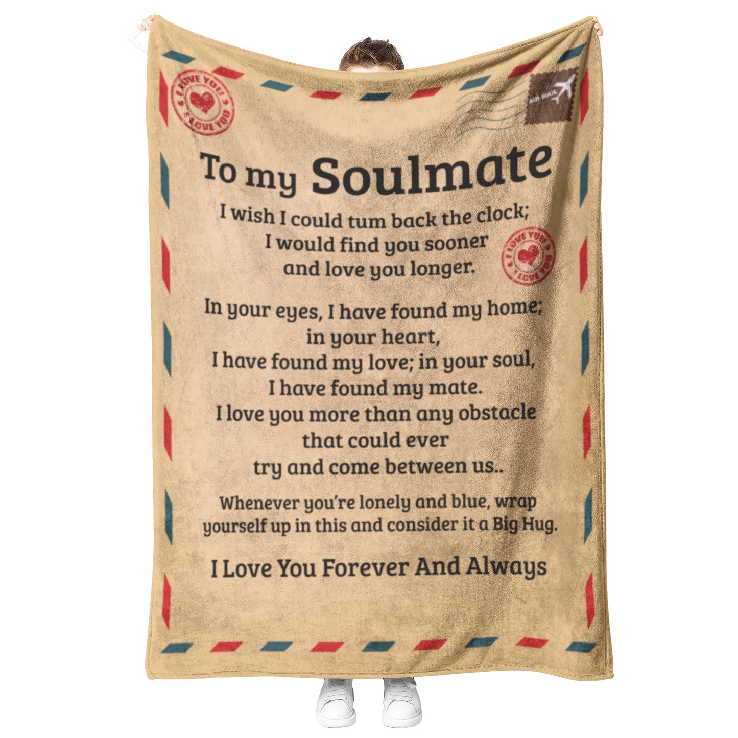 To My Soulmate  | The Clock | Fleece Blanket | TL