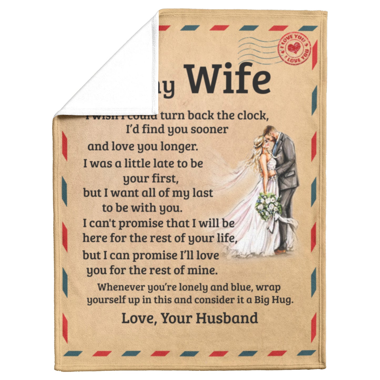 To My Wife | Big Hug | Fleece Blanket | TL