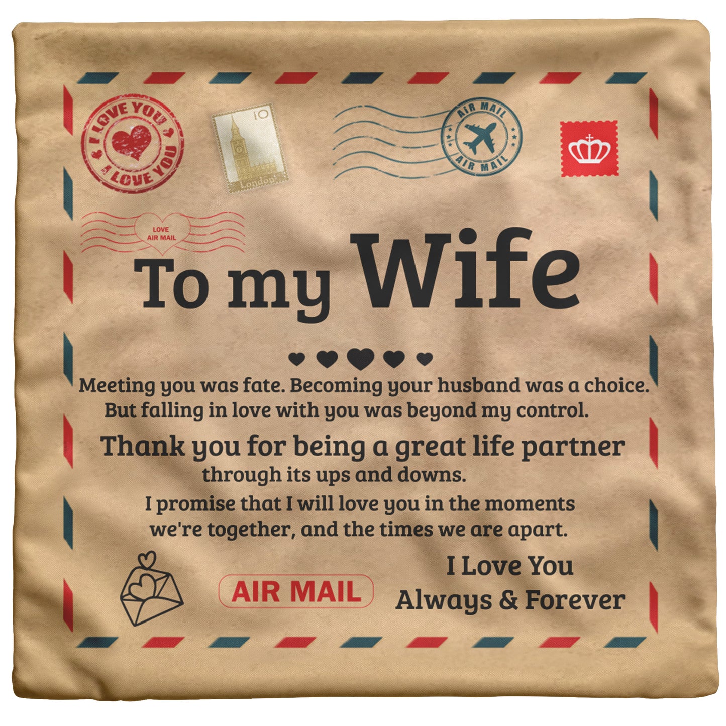 To My Wife | Life Partner | Pillow | TL