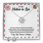 To My Mother-in Law | Thank You | Love Knot Necklace Set