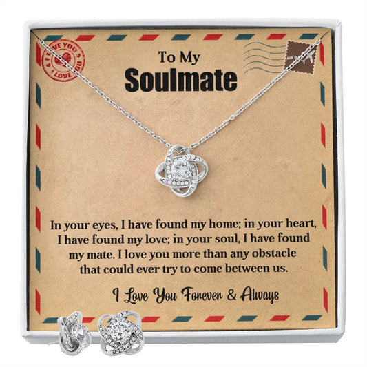 To My Soulmate  | My Home | Love Knot Earring & Necklace Set | B
