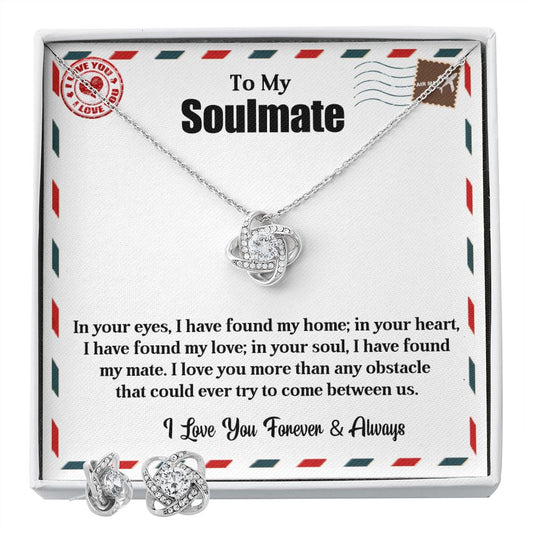 To My Soulmate  | My Home | Love Knot Earring & Necklace Set