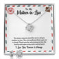 To My Mother-in Law | Thank You | Love Knot Necklace Set