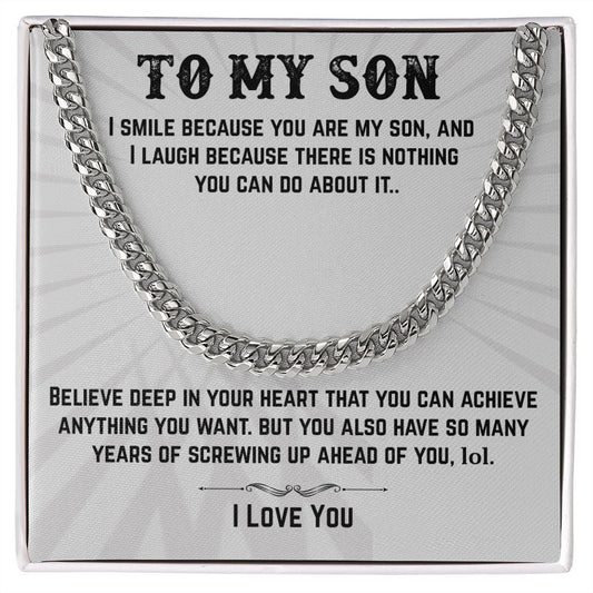 To My Son | I Smile | Cuban Link Chain | HJ
