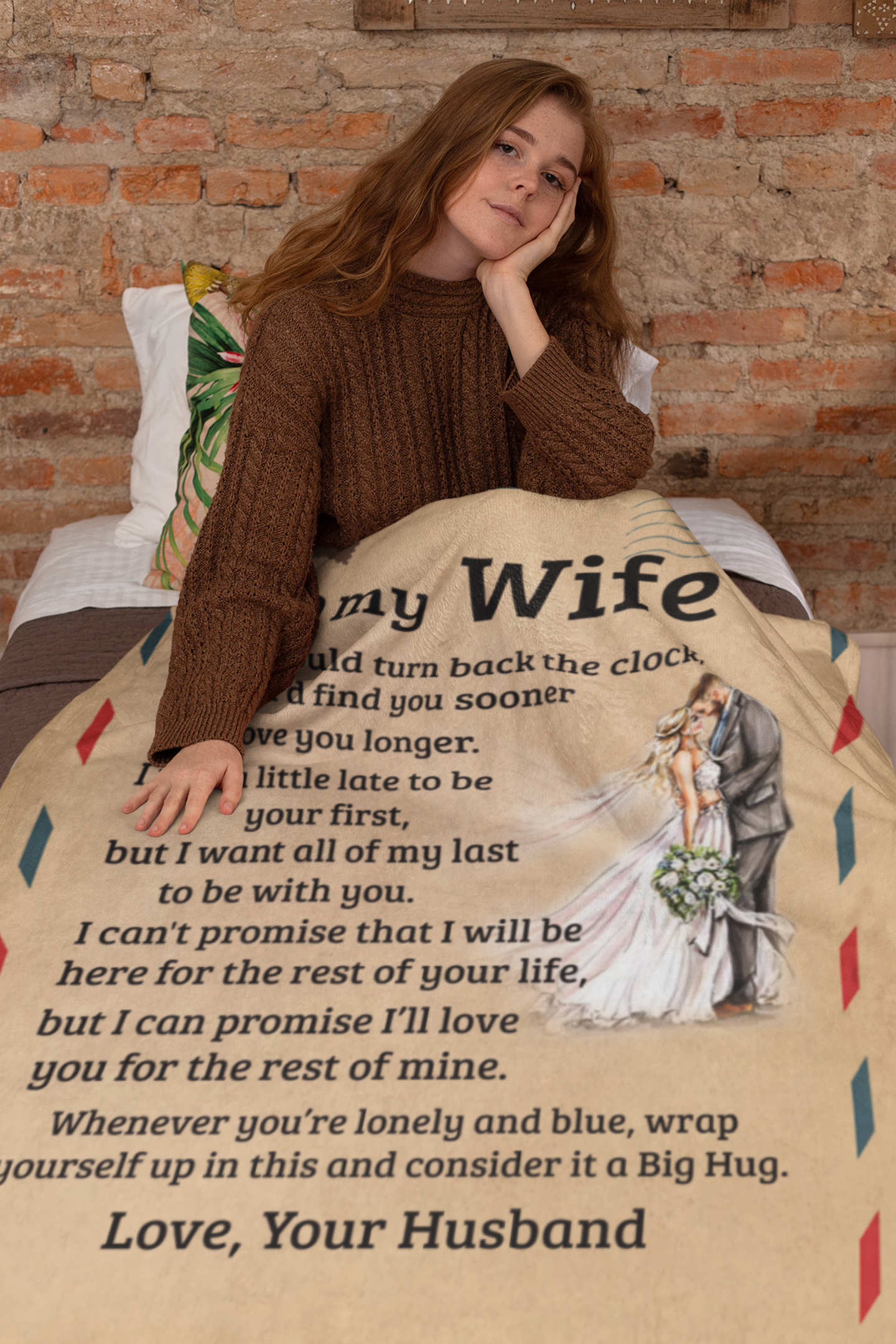 To My Wife | Big Hug | Fleece Blanket | TL