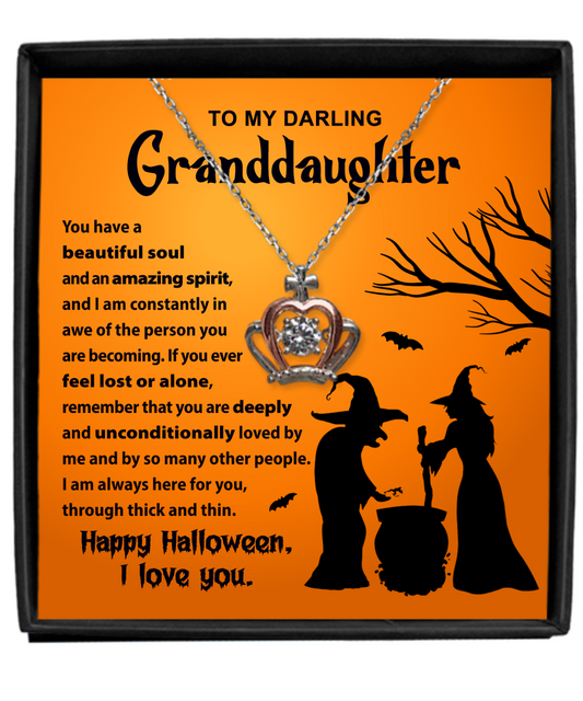 To My Granddaughter | Amazing Spirit | Crown Pendant Necklace Gift