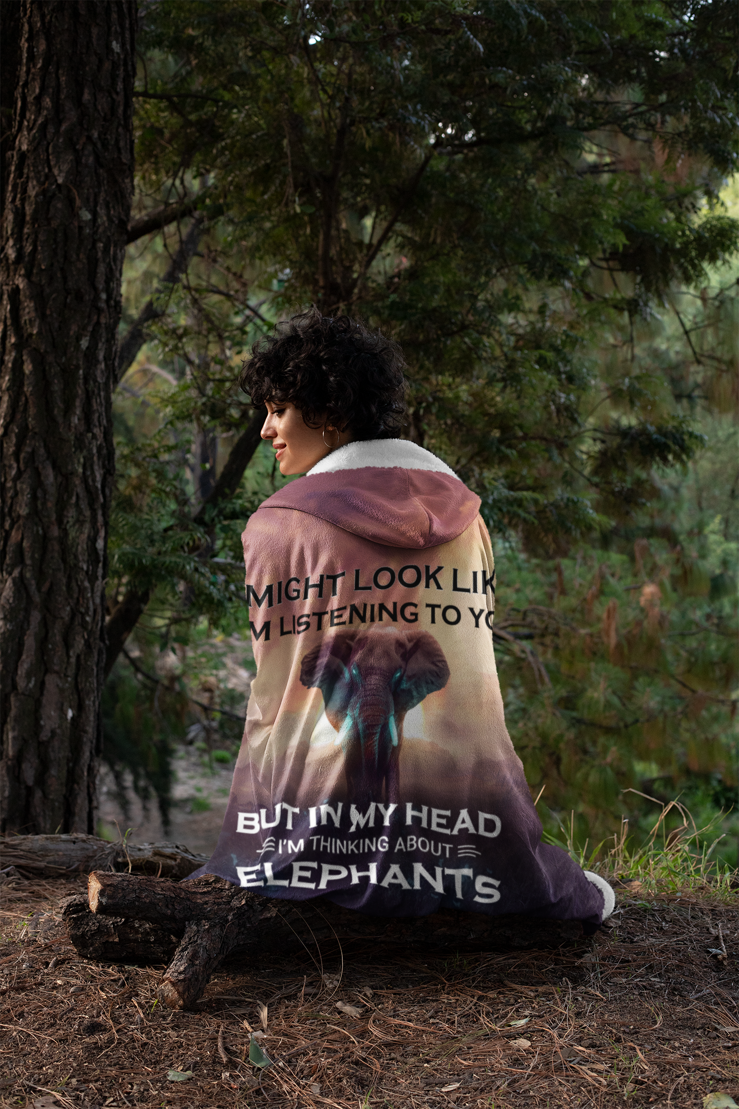 Thinking About Elephants |  | Hooded Blanket | TL2