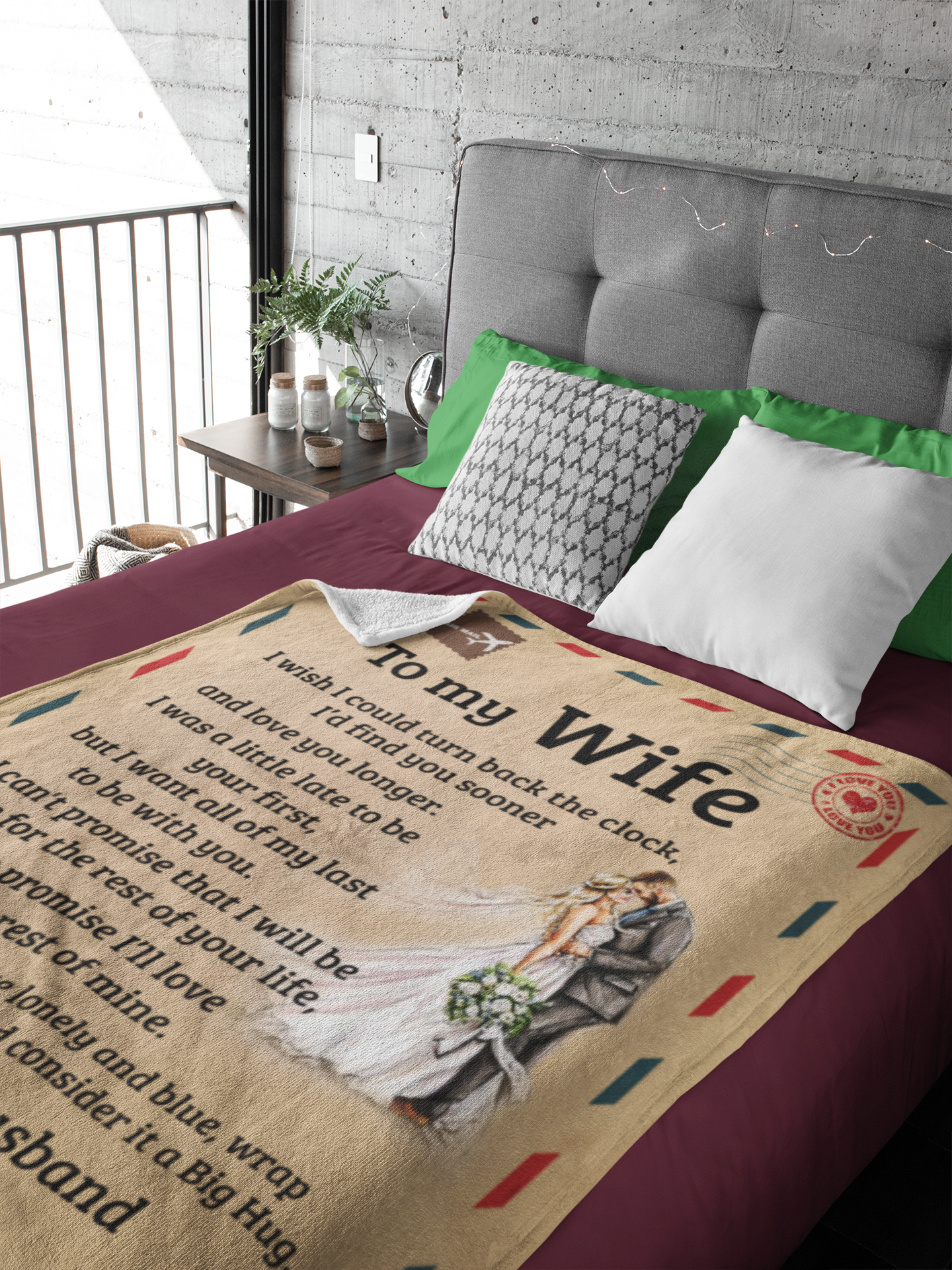 To My Wife | Big Hug | Fleece Blanket | TL