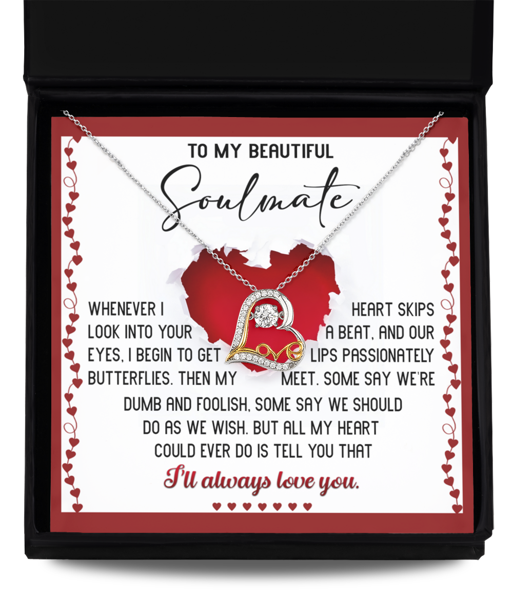 To My Beautiful Soulmate - Always Love You - Love Dancing Necklace Gift