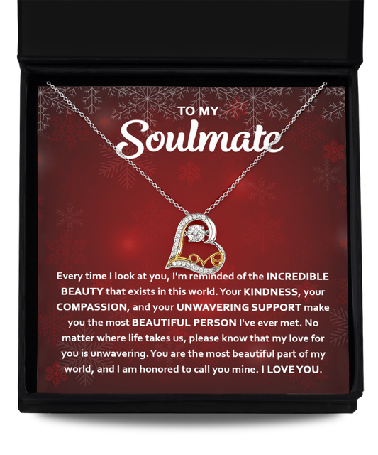 To My Soulmate - Beautiful Person - Love Dancing Necklace Gift