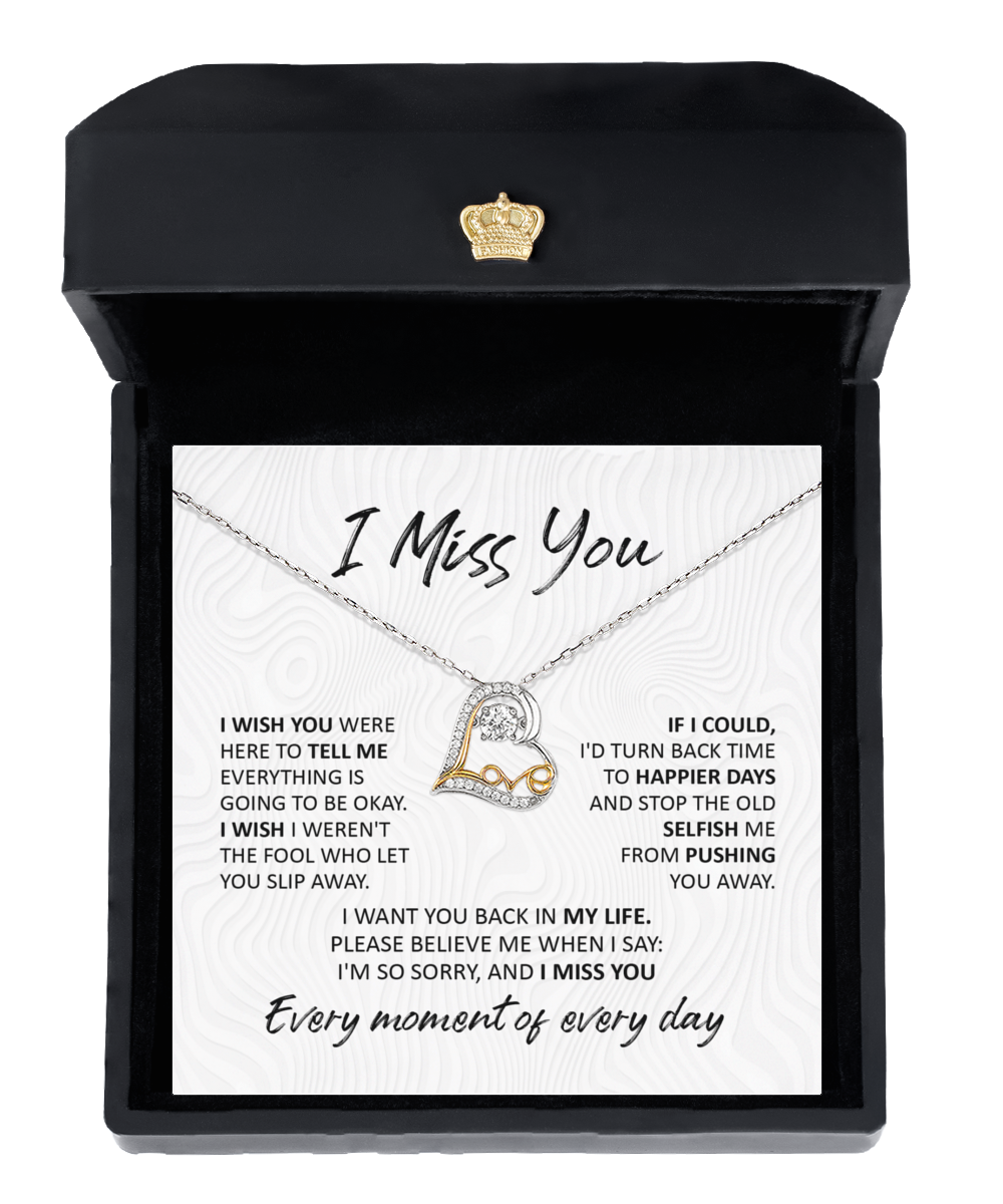 I miss you - I Wish - Love Dancing Necklace Gift