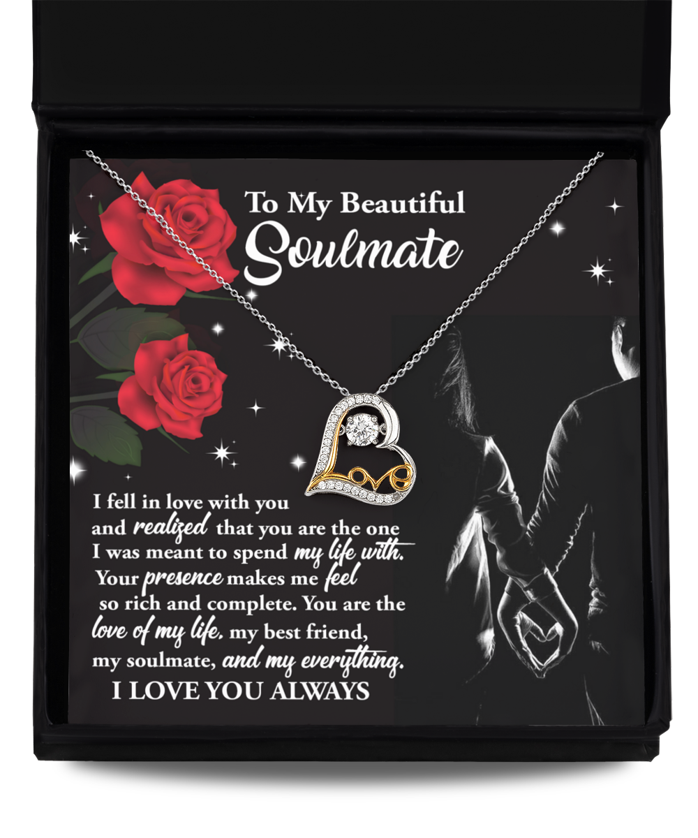 To My Beautiful Soulmate - Spend My Life - Love Dancing Necklace Gift