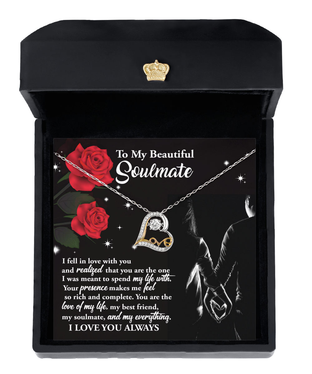 To My Beautiful Soulmate - Spend My Life - Love Dancing Necklace Gift