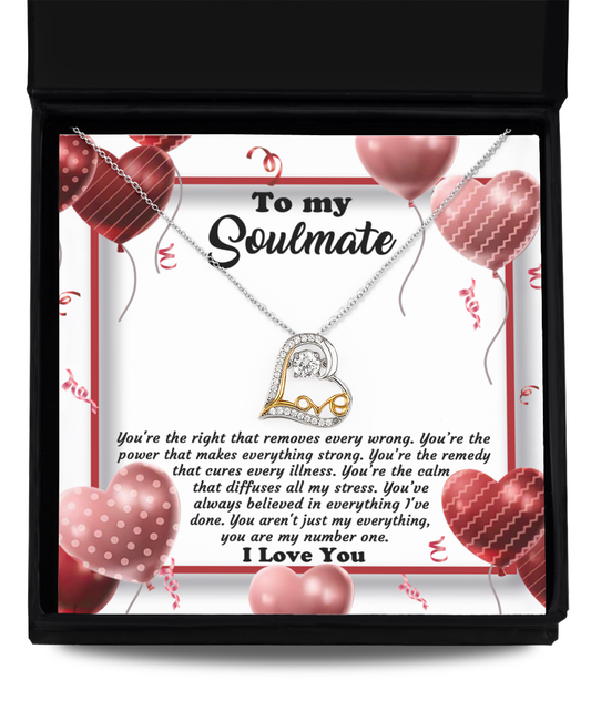 To My Soulmate - My Number One - Love Dancing Necklace Gift