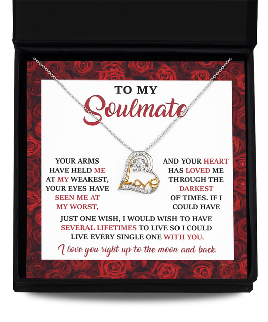 To My Soulmate - One Wish - Love Dancing Necklace Gift