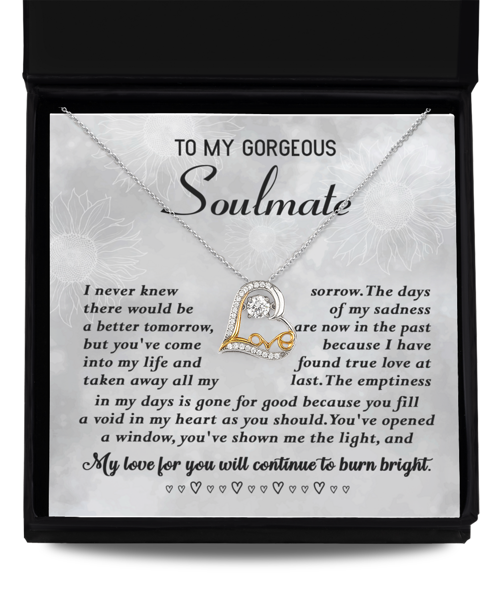 To My Gorgeous Soulmate - True Love - Love Dancing Necklace Gift