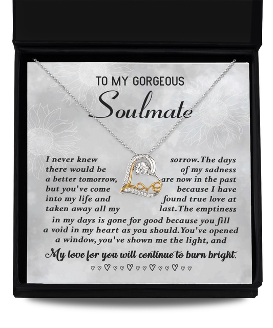 To My Gorgeous Soulmate - True Love - Love Dancing Necklace Gift