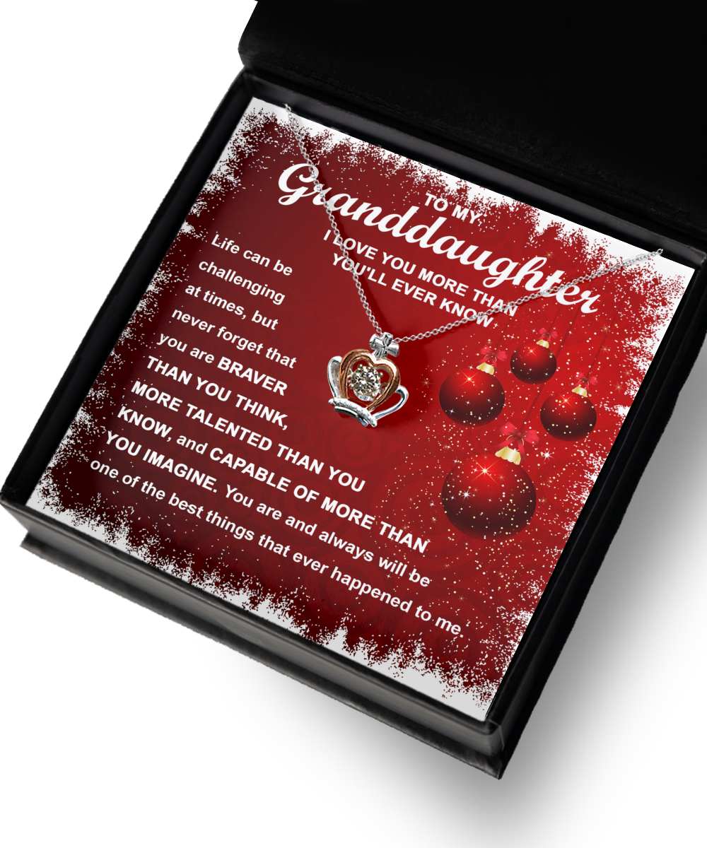 To My Granddaughter - The Best Things - Crown Pendant Necklace Gift