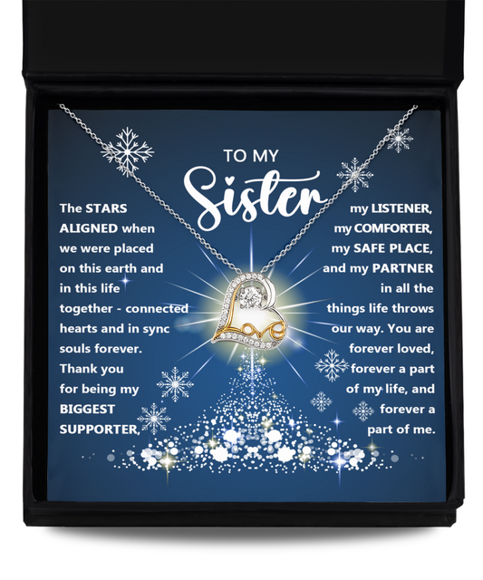 To My Sister - Stars Aligned - Love Dancing Necklace Gift