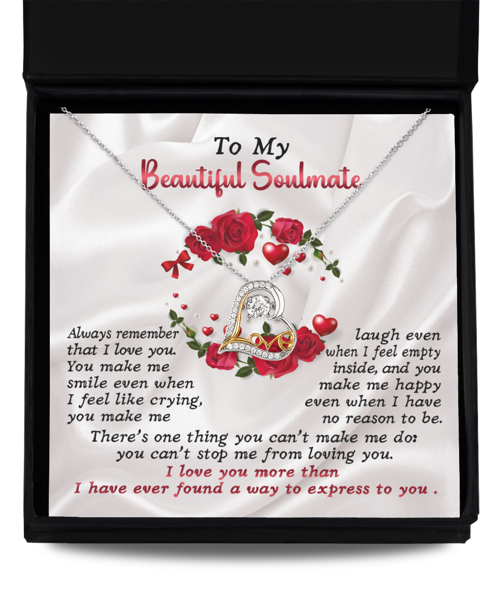 To My Beautiful Soulmate - Can't Stop Loving - Love Dancing Necklace Gift