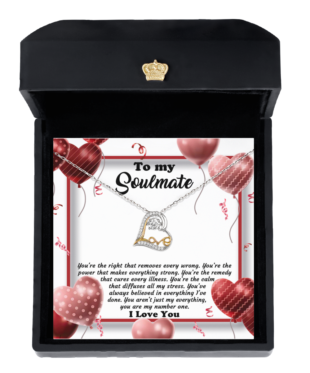 To My Soulmate - My Number One - Love Dancing Necklace Gift