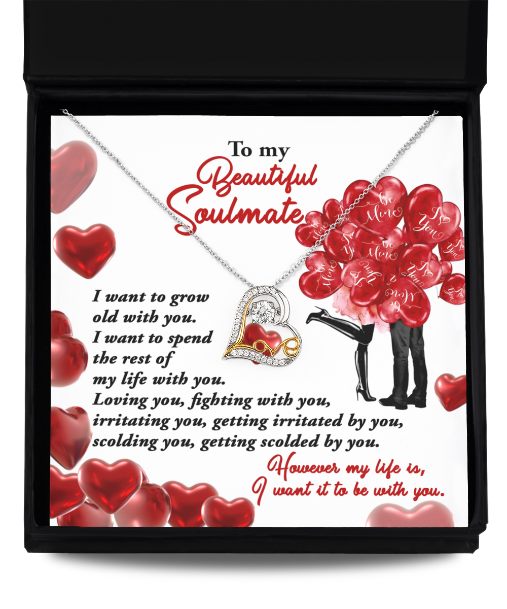 To My Beautiful Soulmate - With You - Love Dancing Necklace Gift