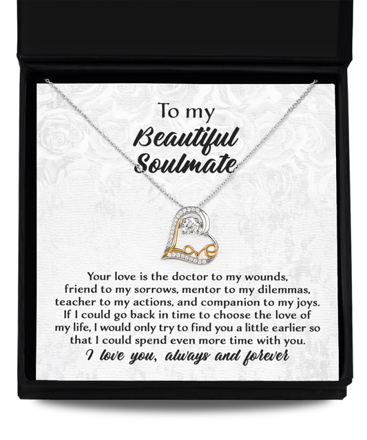 To My Beautiful Soulmate - Your Love - Love Dancing Necklace Gift