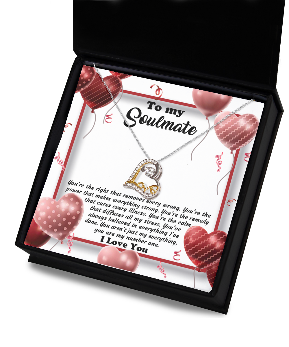 To My Soulmate - My Number One - Love Dancing Necklace Gift