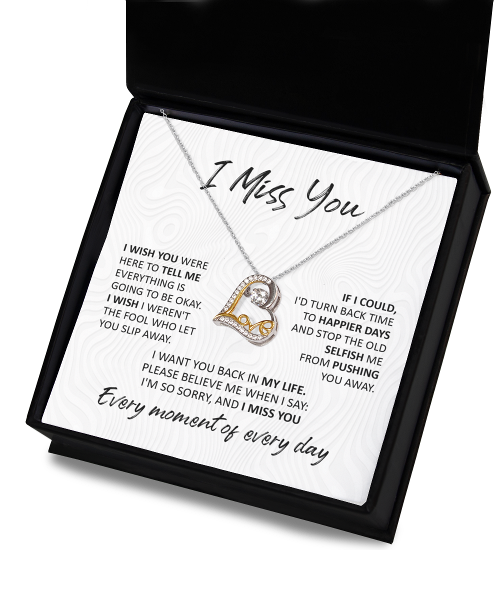 I miss you - I Wish - Love Dancing Necklace Gift