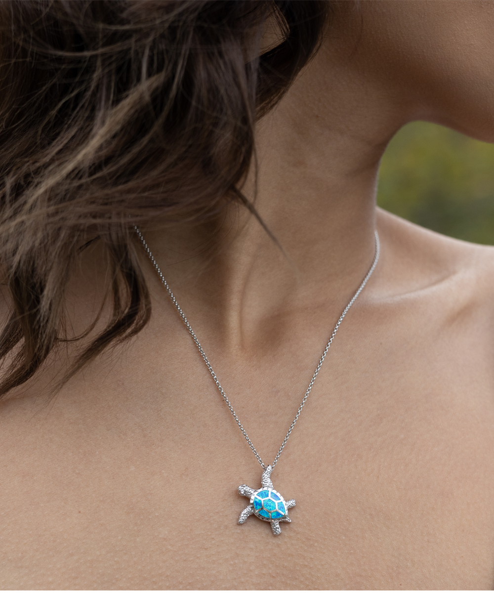 To My Daughter - Dreaming Big - Opal turtle Necklace Gift