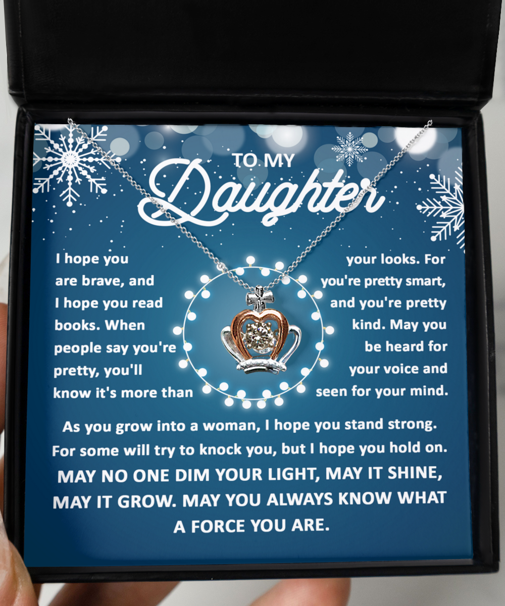 To My Daughter - May You Know - Crown Pendant Necklace Gift