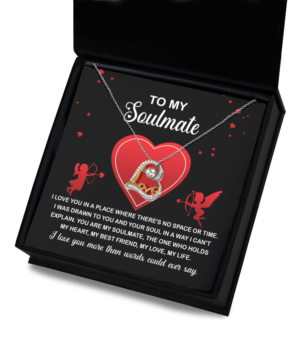 To My Soulmate - Drawn To You - Love Dancing Necklace Gift