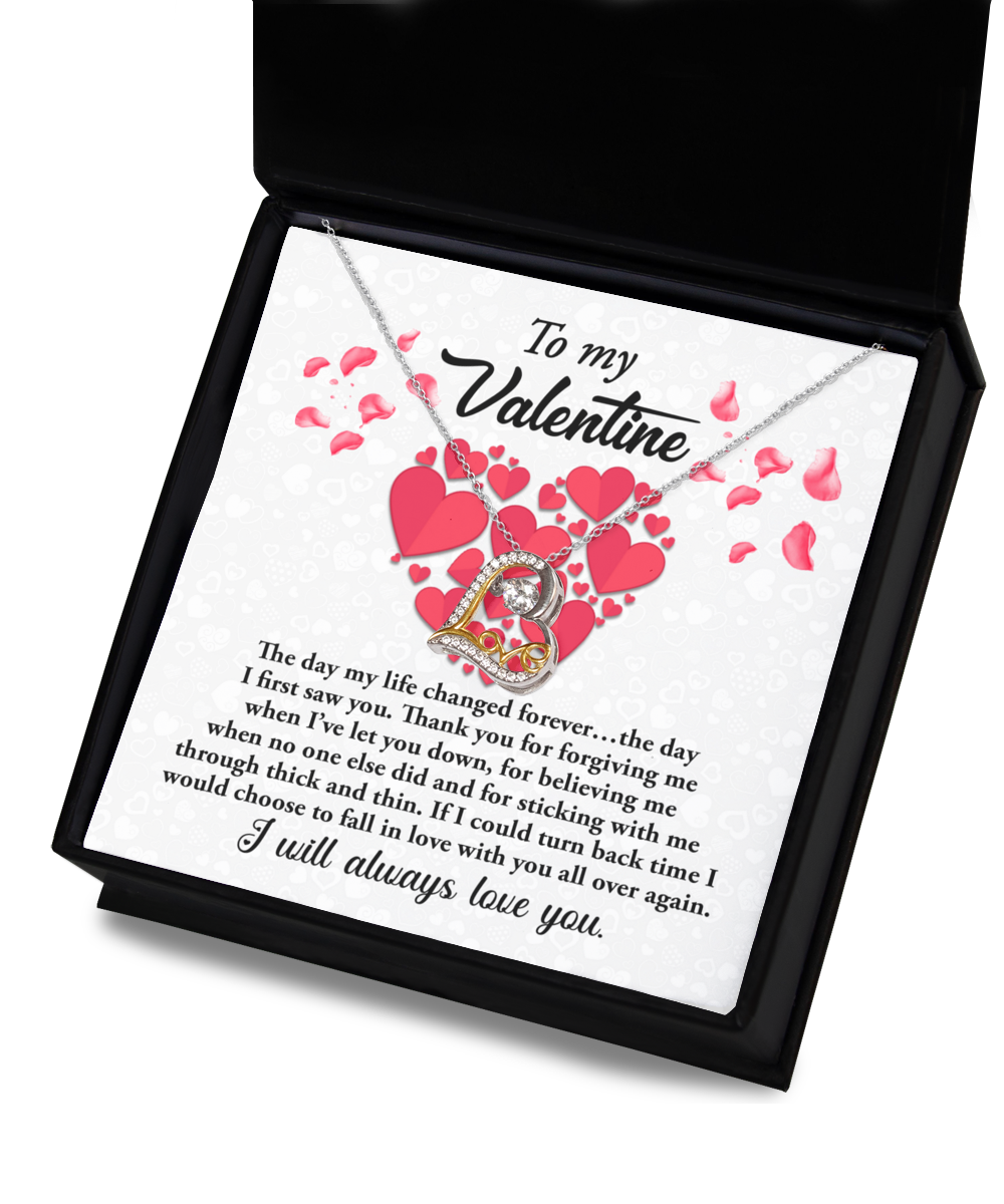 To My Valentine - The Day - Love Dancing Necklace Gift