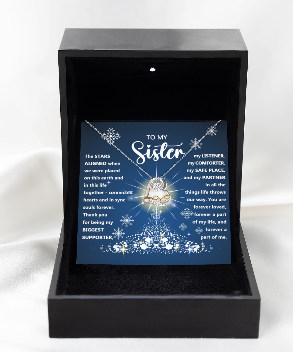 To My Sister - Stars Aligned - Love Dancing Necklace Gift