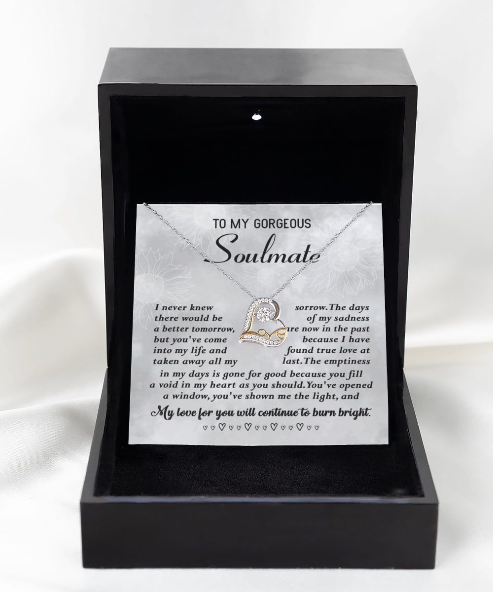 To My Gorgeous Soulmate - True Love - Love Dancing Necklace Gift