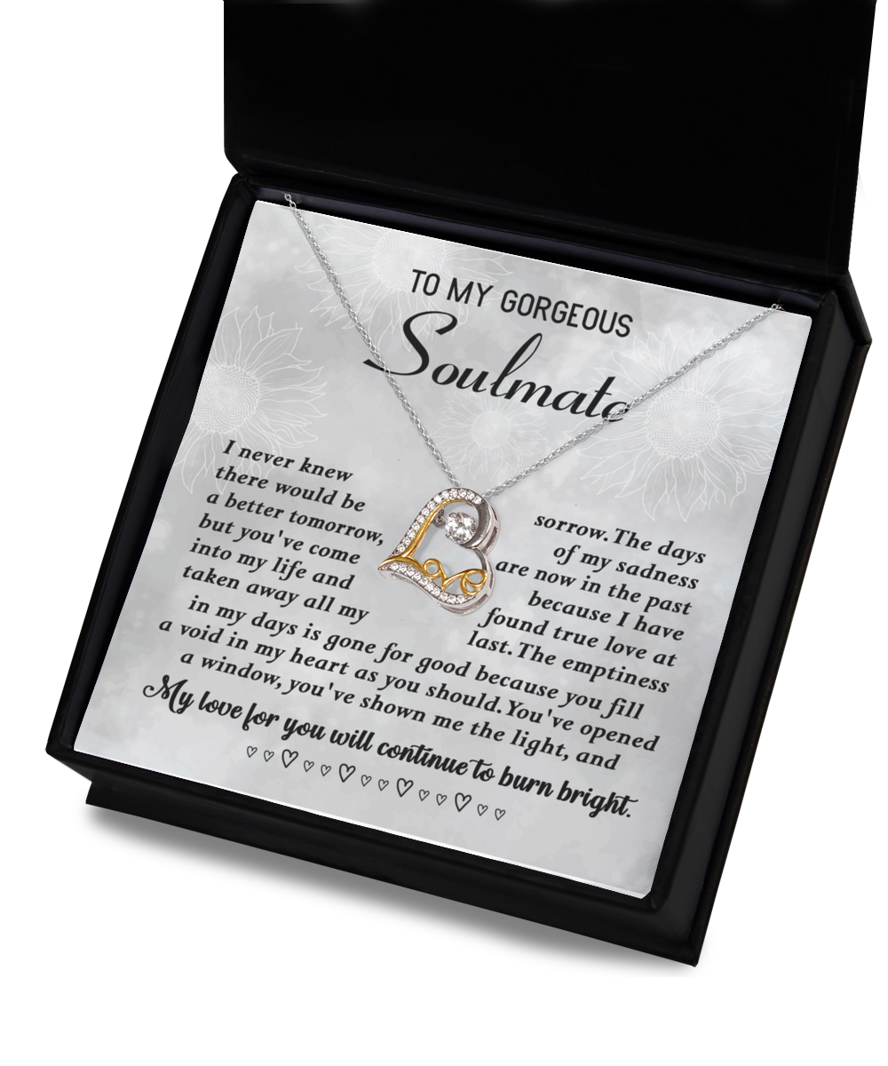 To My Gorgeous Soulmate - True Love - Love Dancing Necklace Gift