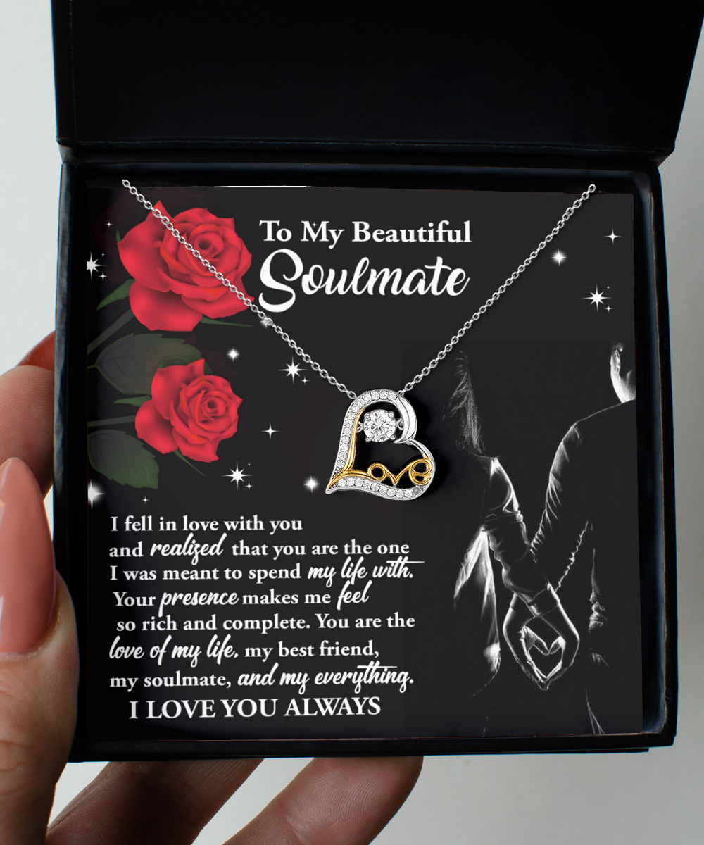 To My Beautiful Soulmate - Spend My Life - Love Dancing Necklace Gift