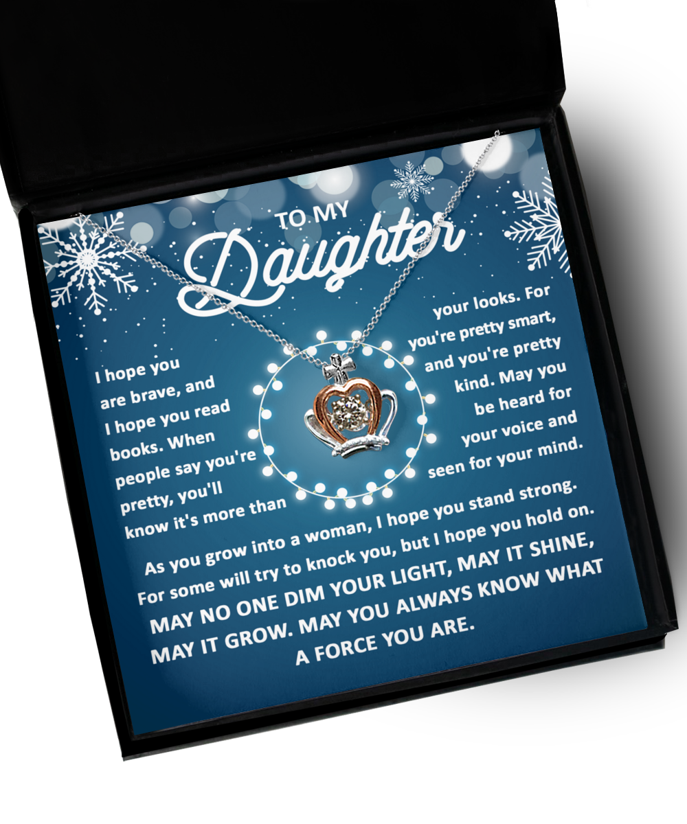 To My Daughter - May You Know - Crown Pendant Necklace Gift