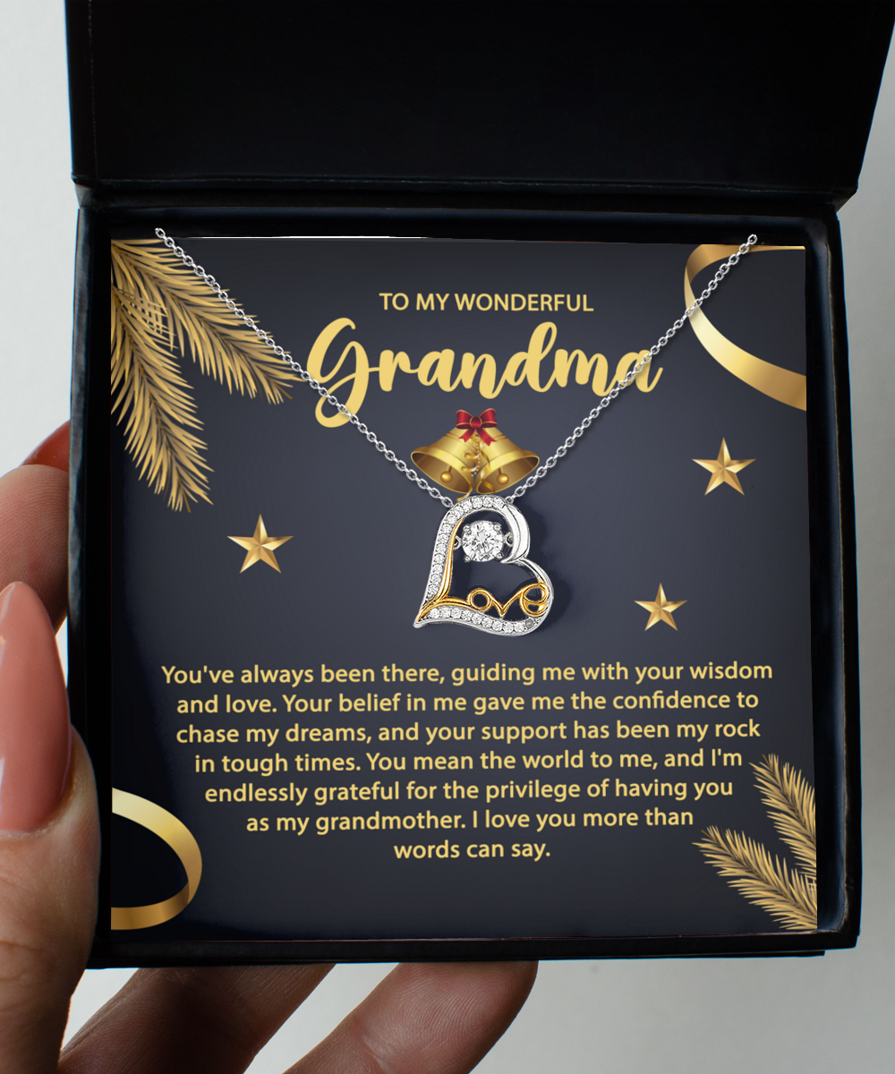 To My Grandma | Mean The World | Love Dancing NecklaceGift GB