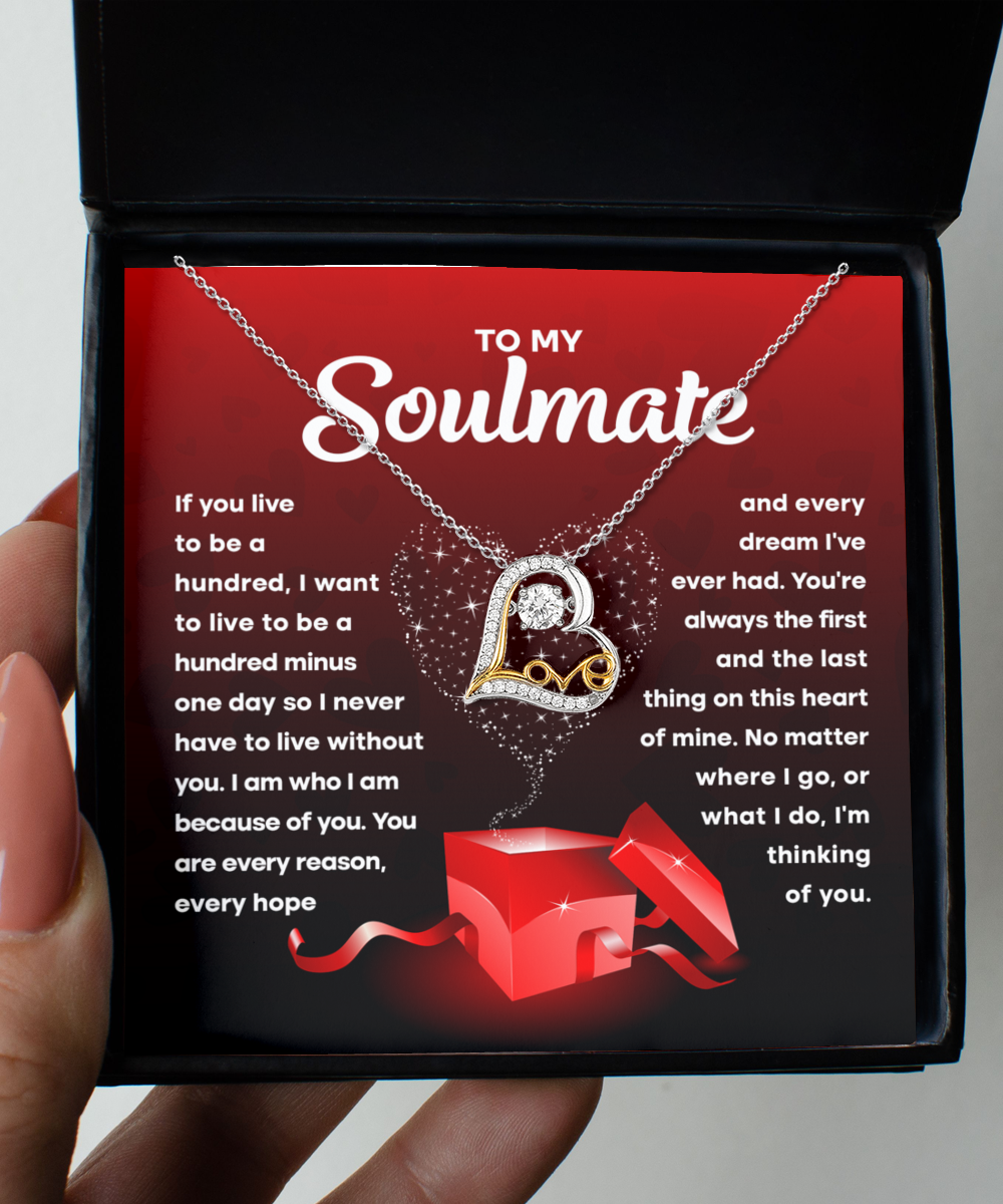 To My Soulmate - Without You - Love Dancing Necklace Gift