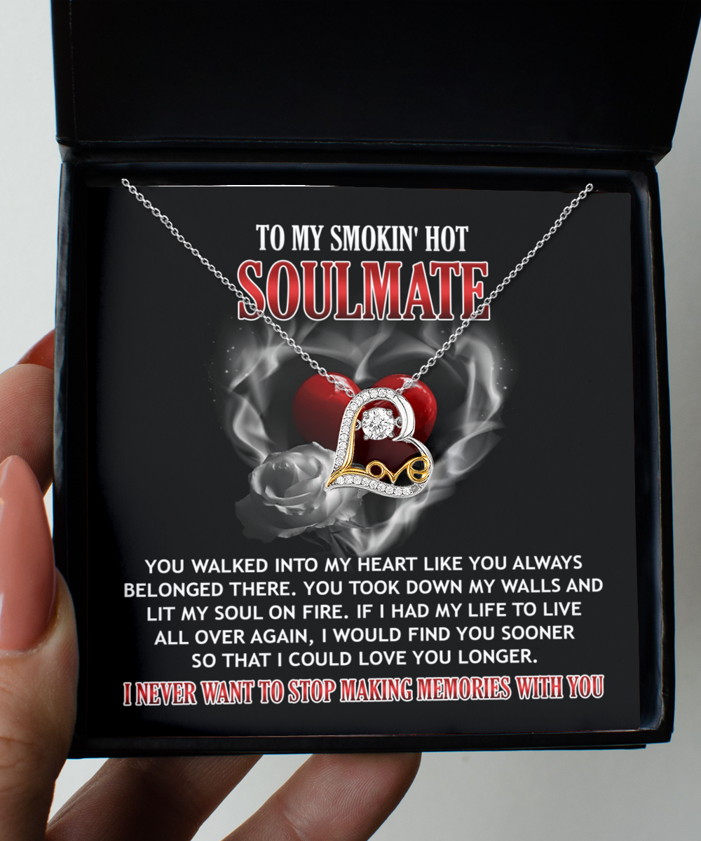 To My Smokin' Hot Soulmate - On Fire - Love Dancing Necklace Gift