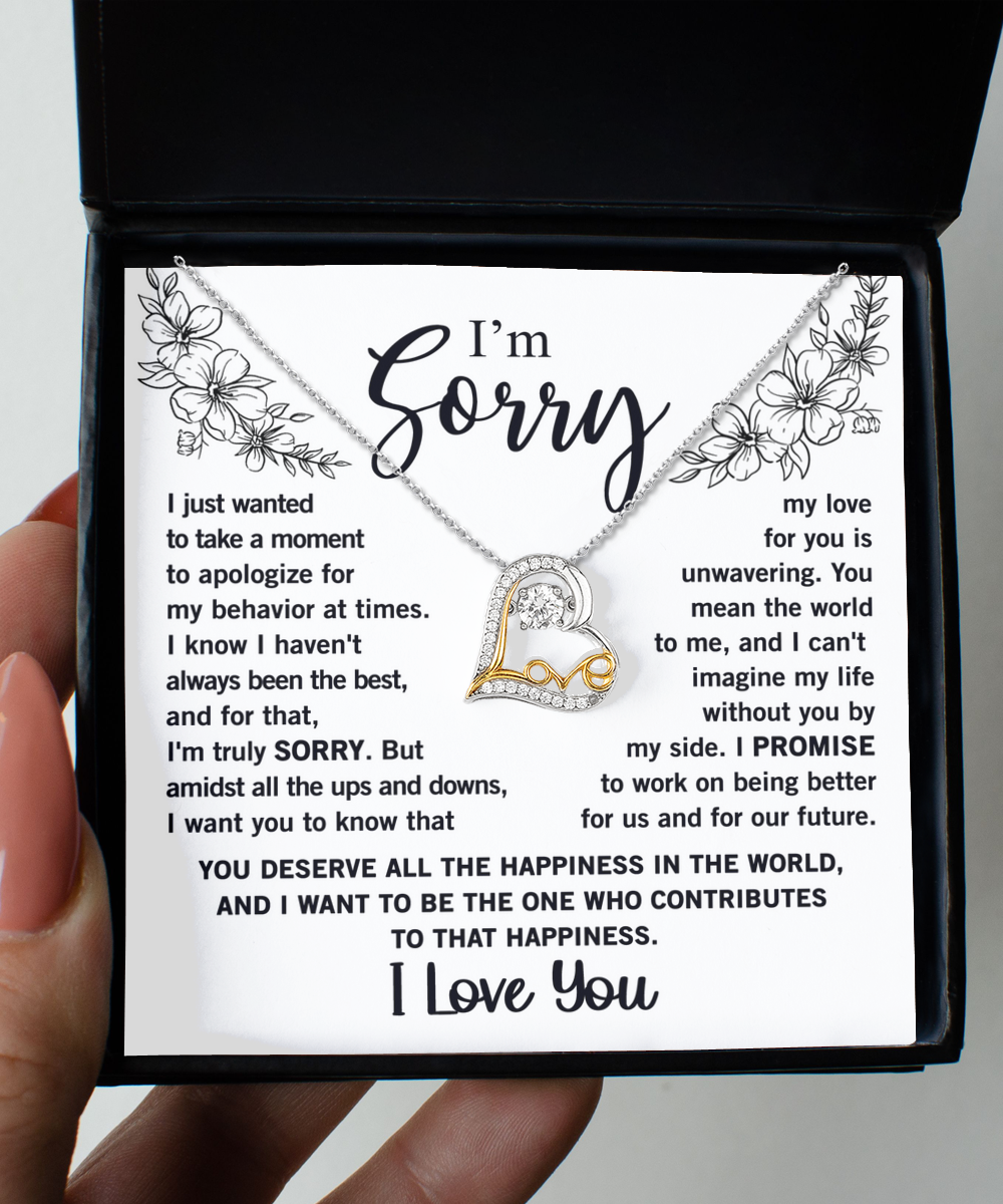 I am Sorry | Promise | Love Dancing Necklace Gift