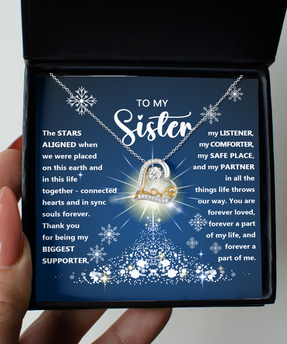 To My Sister - Stars Aligned - Love Dancing Necklace Gift