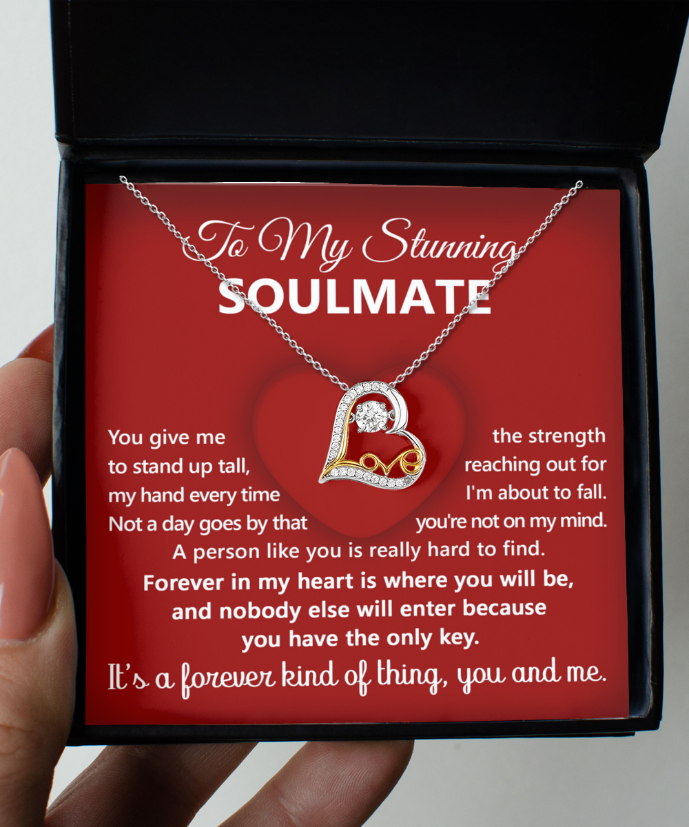 To My Stunning Soulmate - In My Heart - Love Dancing Necklace Gift