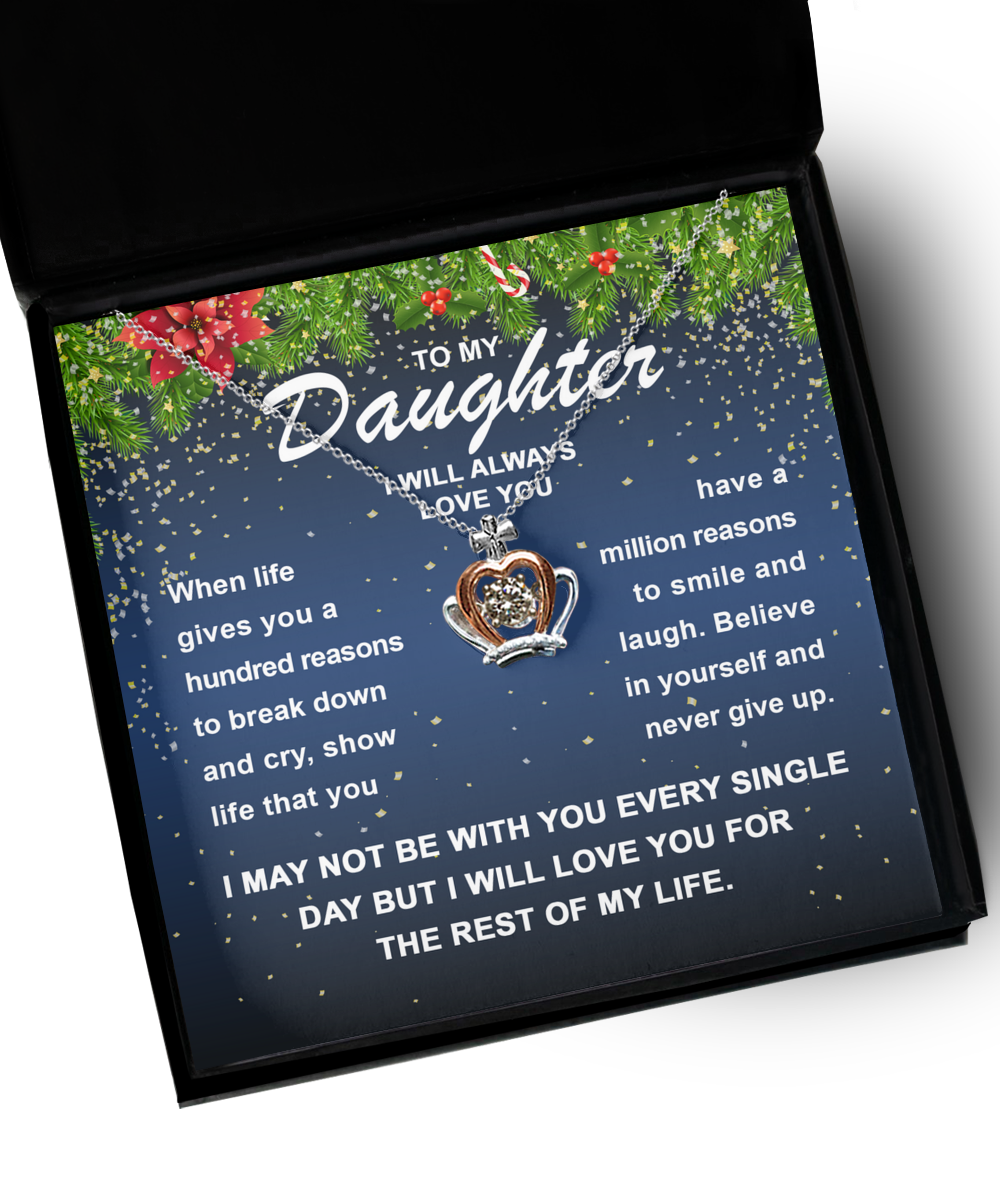 To My Daughter - Smile And Laugh - Crown Pendant Necklace Gift