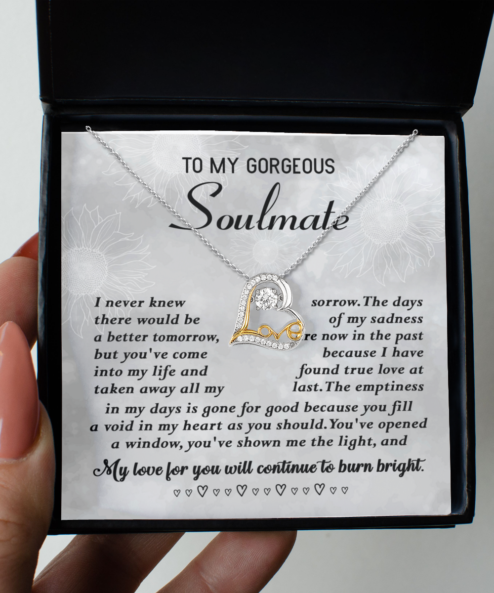 To My Gorgeous Soulmate - True Love - Love Dancing Necklace Gift