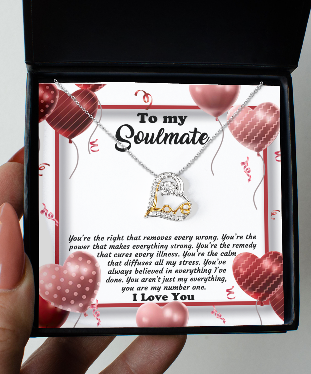 To My Soulmate - My Number One - Love Dancing Necklace Gift